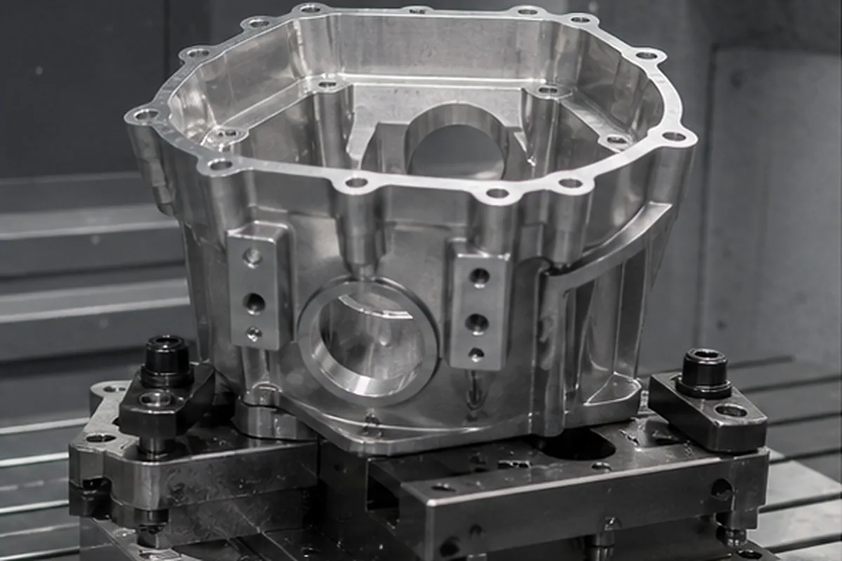 CNC part inspection setup for Company Capabilities