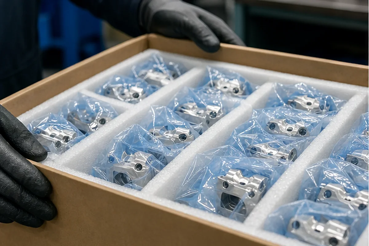CNC part inspection setup for Motor Automation Components