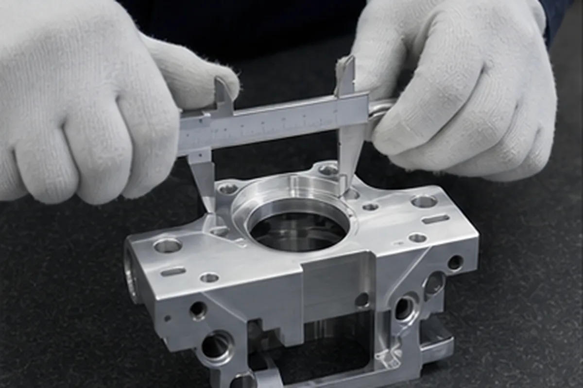 CNC part inspection setup for Peek CNC Machining
