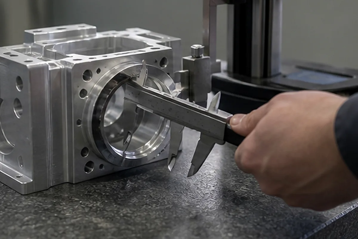 CNC part inspection setup for Prototype To Production CNC Machining Checklist