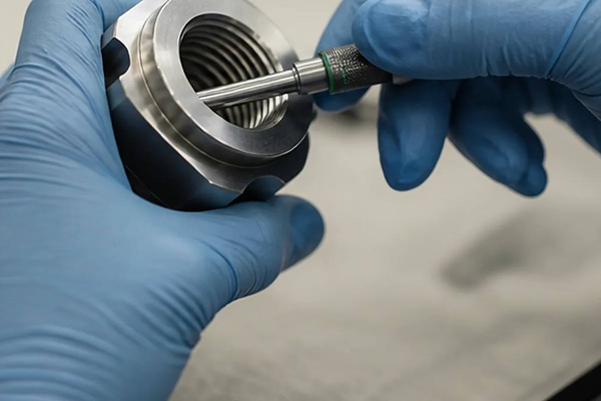 CNC part inspection setup for Why Coatings Peel From Machined Parts